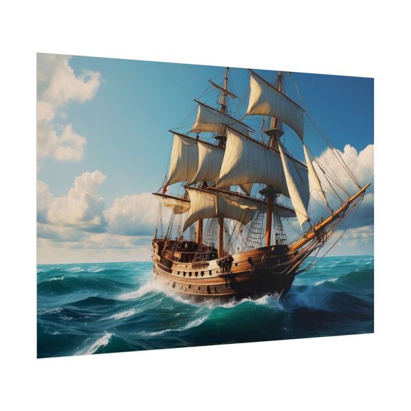 Antique Sail Ship In Ocean Poster