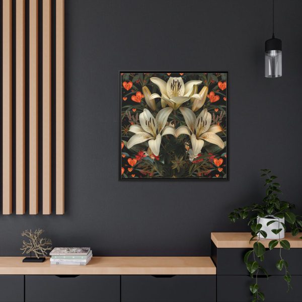 13882499594016974931_2048.jpeg Vintage Lily And Hearts Art II Framed Canvas