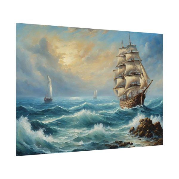 13923863844368729101_2048.jpeg Vintage Sail Ship In The Ocean Poster