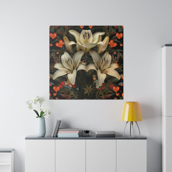 14009032693376143999_2048.jpeg Vintage Lily And Hearts Art II Standard Canvas