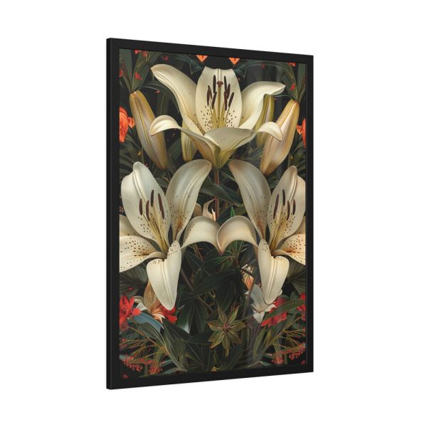 Vintage Lily And Hearts Art II Framed Poster