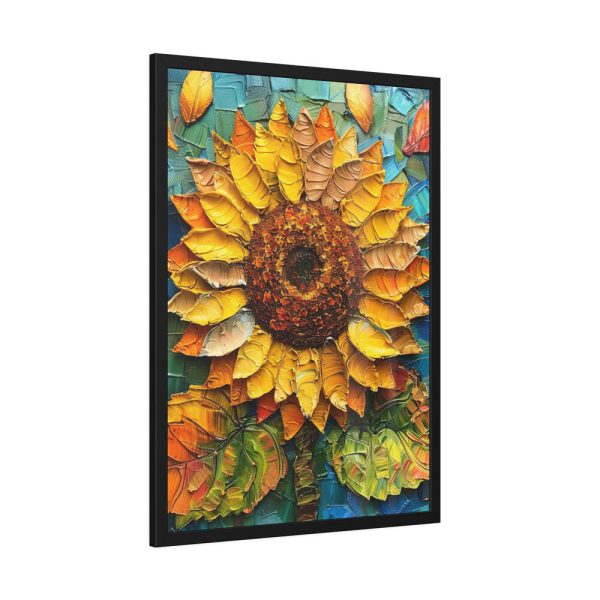 Mixed Media Sunflower Art Framed Poster