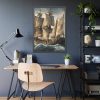 14130050285308792012_2048.jpeg Ancient Sail Ship In Ocean Framed Poster