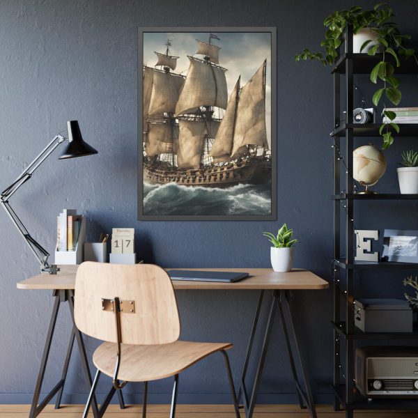 14130050285308792012_2048.jpeg Ancient Sail Ship In Ocean Framed Poster