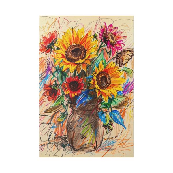 14173249641984248222_2048.jpeg Abstract Sunflower Sketch Art Print Standard Canvas