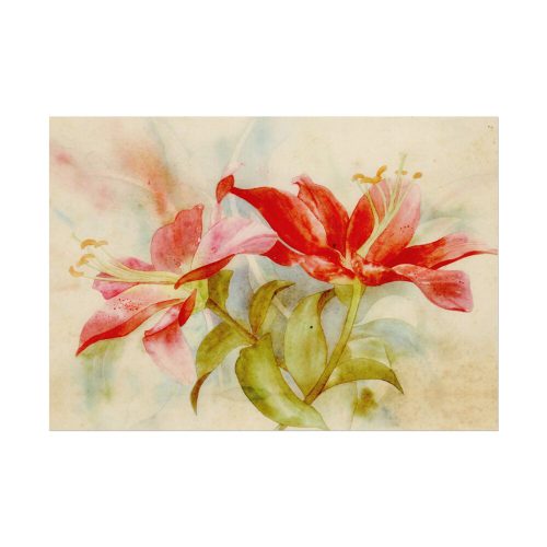 Flower Watercolor Vintage Lily Poster