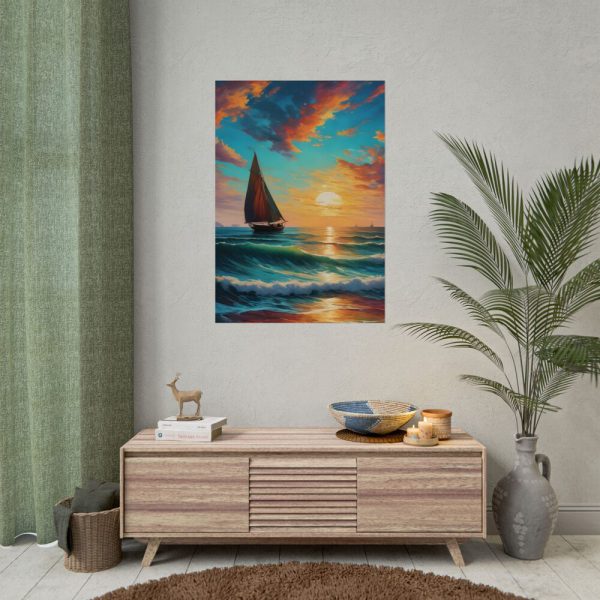 14364853090951409298_2048.jpeg Lonely Beach Ocean Sailing Ship Poster