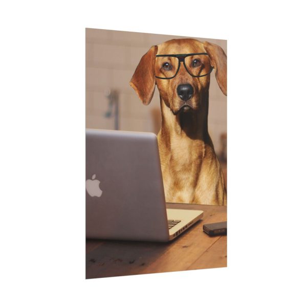14482284105450162153_2048.jpeg Dog Using Laptop Computer Poster