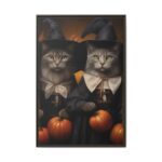 Halloween Witch Cats Framed Canvas - Image 5