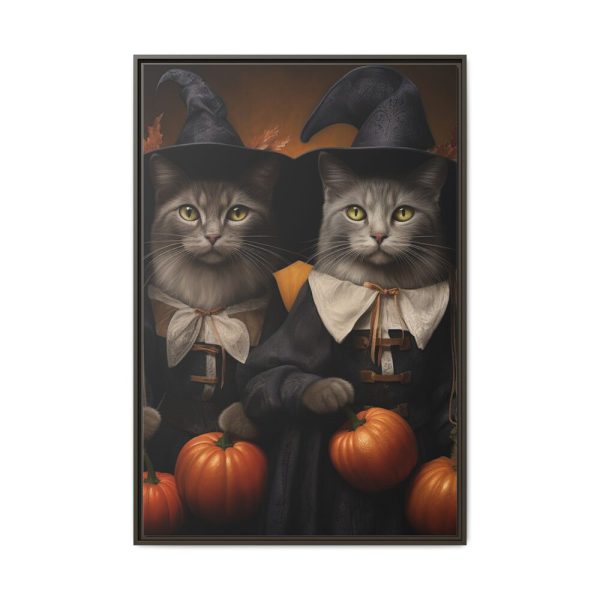 14906933563945777427_2048.jpeg Halloween Witch Cats Framed Canvas