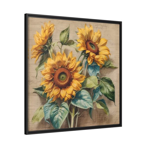 Vintage Sunflower Art Print Framed Canvas