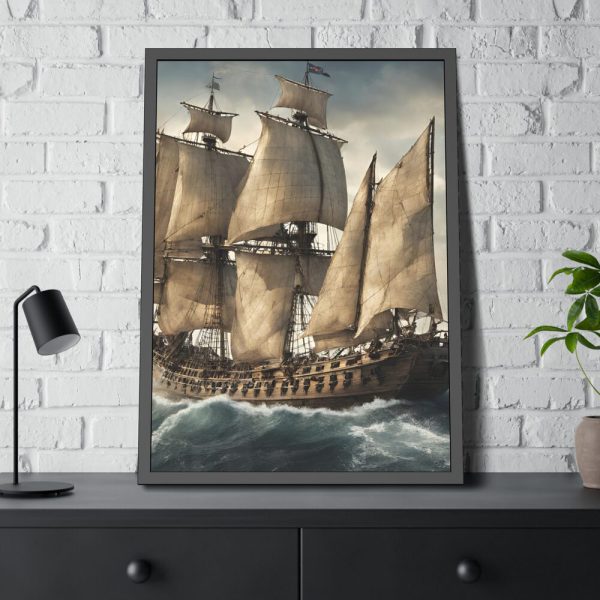 1534048935373533022_2048.jpeg Ancient Sail Ship In Ocean Framed Poster