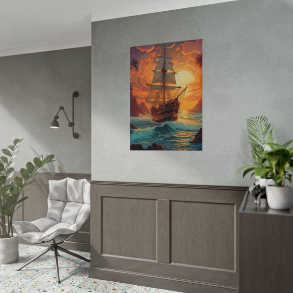15363252914370669404_2048.jpeg Vintage Pirate Ship At Sea Art Poster