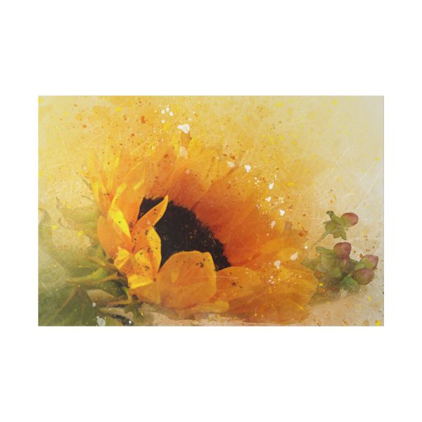 15514709704068345509_2048.jpeg Sunflower Watercolor And Splatter Standard Canvas
