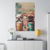 Dogs, Books And Coffee Standard Canvas
