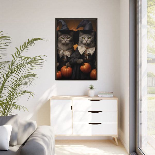 15638055979778496171_2048.jpeg Halloween Witch Cats Framed Canvas