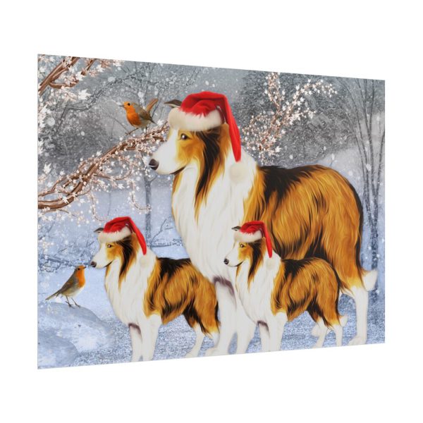 15649311932132725805_2048.jpeg Winter Collie Dog And Puppy Poster
