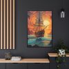 15720997140452618454_2048.jpeg Vintage Pirate Ship At Sea Art Framed Canvas