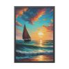 15766434076569356606_2048.jpeg Lonely Beach Ocean Sailing Ship Framed Poster