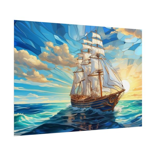 15942883041704281466_2048.jpeg Vintage Sail Ship Stained Glass Poster