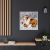 15955972000484343222_2048.jpeg Winter Collie Dog And Puppy Framed Canvas