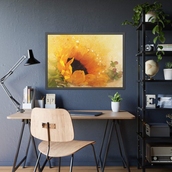 16039356281526099329_2048.jpeg Sunflower Watercolor And Splatter Framed Poster