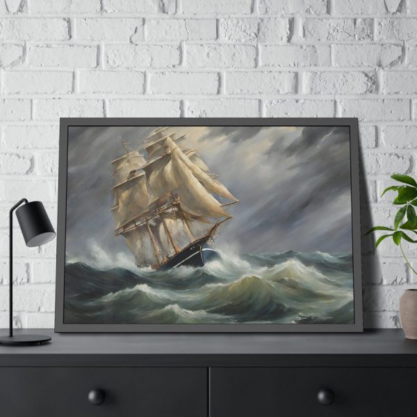 16048945445498767196_2048.jpeg Sail Ship And Stormy Sea Framed Poster