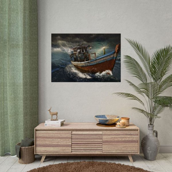 16121425702744484966_2048.jpeg Old Boat In Storm Poster
