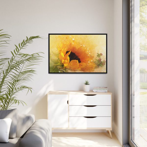16141012448254778175_2048.jpeg Sunflower Watercolor And Splatter Framed Canvas