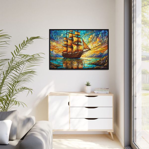 16304540334864330300_2048.jpeg Digital Art, Stained Glass Old Ship Framed Canvas