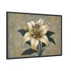 Vintage Flower Lily Framed Canvas