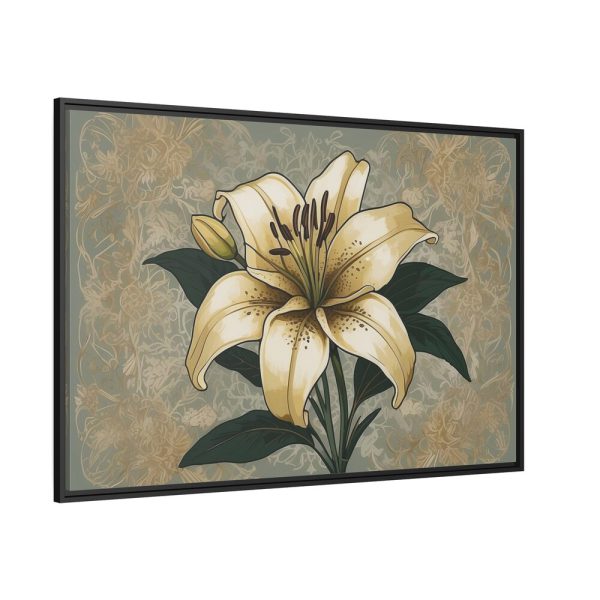 Vintage Flower Lily Framed Canvas