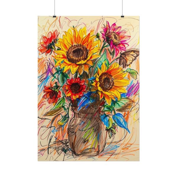 16631517010514603459_2048.jpeg Abstract Sunflower Sketch Art Print Poster