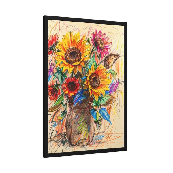 16707561793789915958_2048.jpeg Abstract Sunflower Sketch Art Print Framed Poster