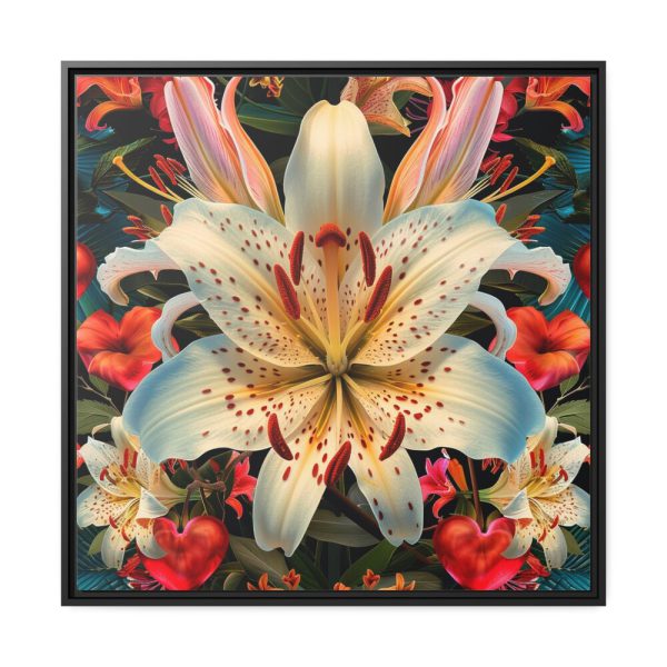 16918581349082301922_2048.jpeg Vintage Lily And Hearts Art I Framed Canvas