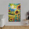 Colorful Autumn Sunflower Field Art Standard Canvas