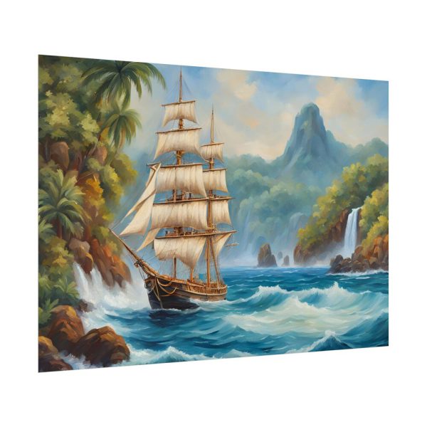 16996251585147276492_2048.jpeg Sail Ship Near Tropical Island Poster