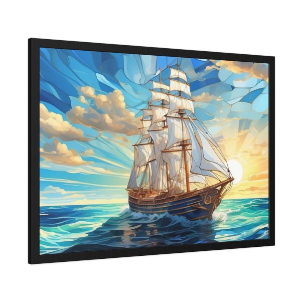 17218705514325866315_2048-1.jpeg Vintage Sail Ship Stained Glass Framed Poster
