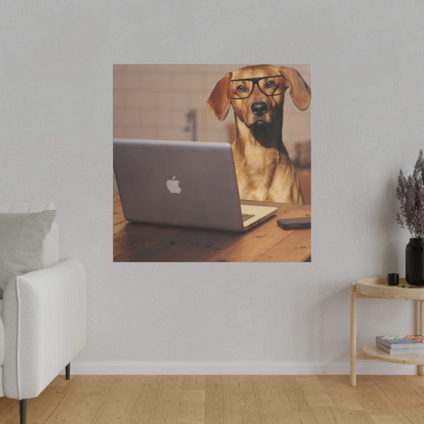 Dog Using Laptop Computer Standard Canvas