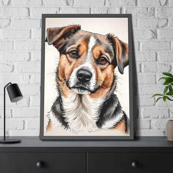 17560079531132153259_2048-1.jpeg Dog Cartoon Sketch Framed Poster