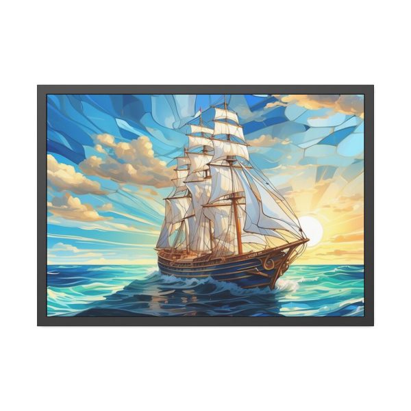 17790013281708563057_2048-1.jpeg Vintage Sail Ship Stained Glass Framed Poster