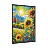 Colorful Autumn Sunflower Field Art Framed Poster