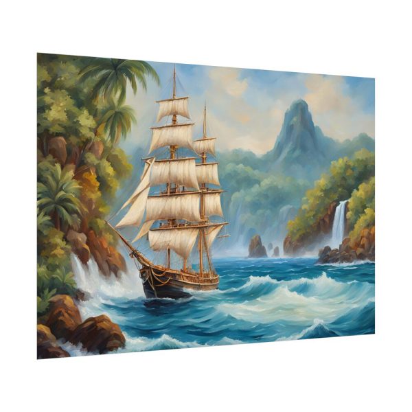 18257851808413586453_2048.jpeg Sail Ship Near Tropical Island Poster