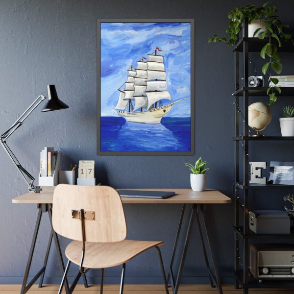 183894205755422332_2048-1.jpeg White Sea Sailing Ship Framed Poster