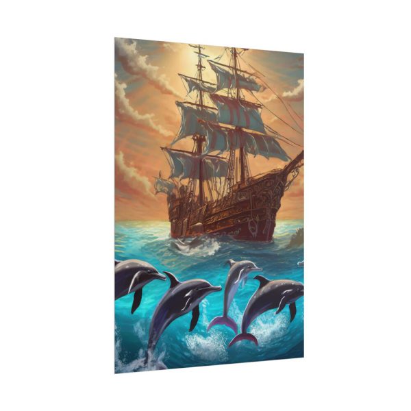 1844541039344709999_2048.jpeg Dolphins And Ship Art Print Poster