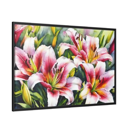 Lily Flower Blossom Art Framed Canvas