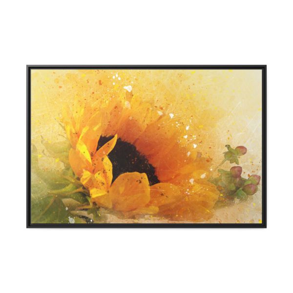 2414591733265483530_2048.jpeg Sunflower Watercolor And Splatter Framed Canvas