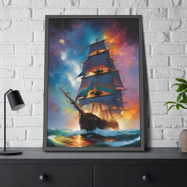 2465972927985572846_2048-1.jpeg Pirate Ship Fantasy Illustration I Framed Poster