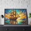 2591530974017617570_2048-1.jpeg Digital Art, Stained Glass Old Ship Framed Poster