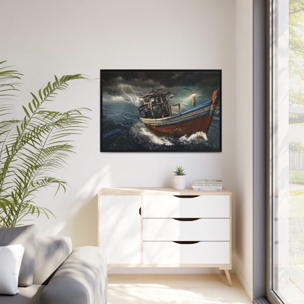 2605627791388560427_2048.jpeg Old Boat In Storm Framed Canvas